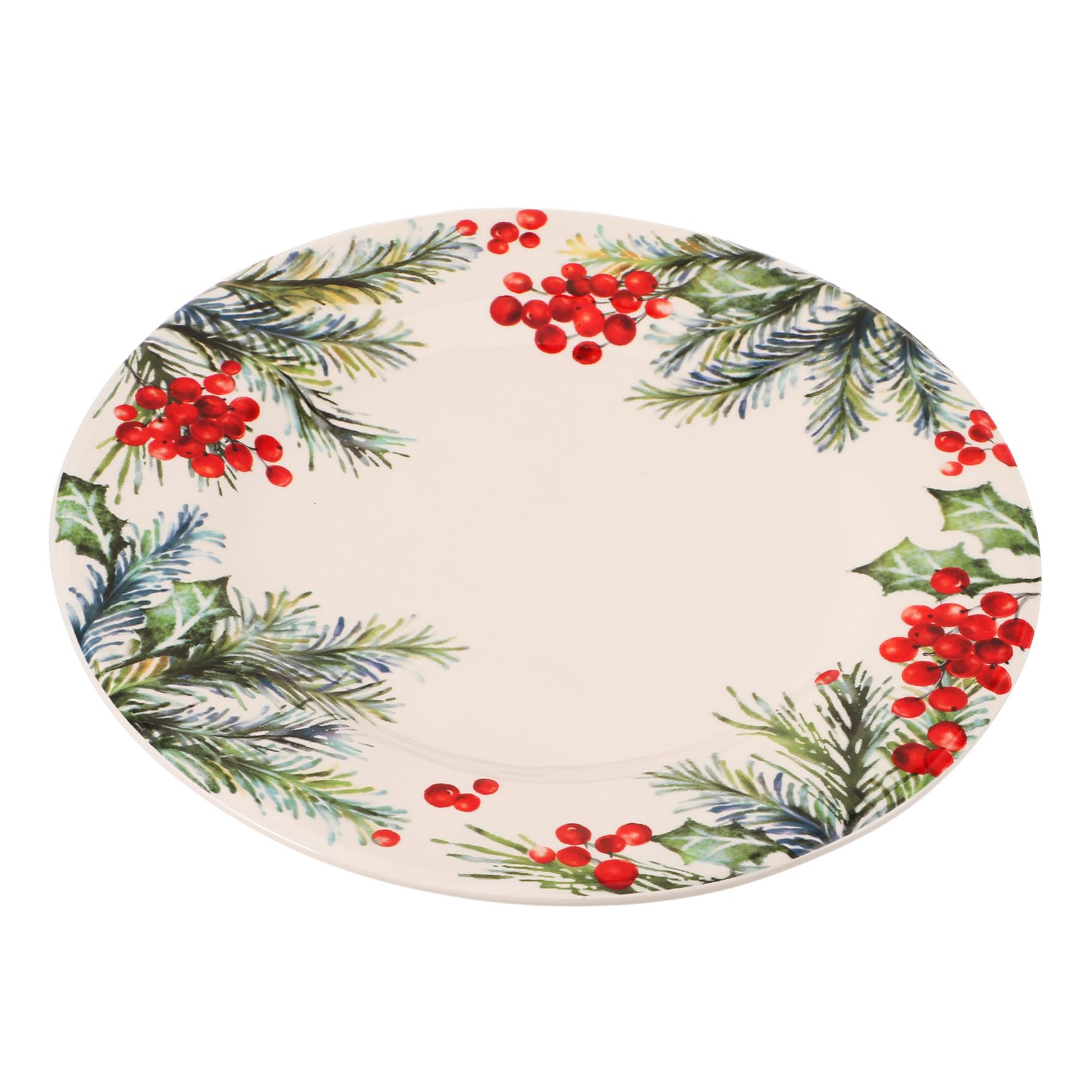 Plato De Cerámica Redondo Diseño Navideño Para Cenas De Navidad Sirve Frutas Verduras y Postres Decoración Festiva Para Hogar
