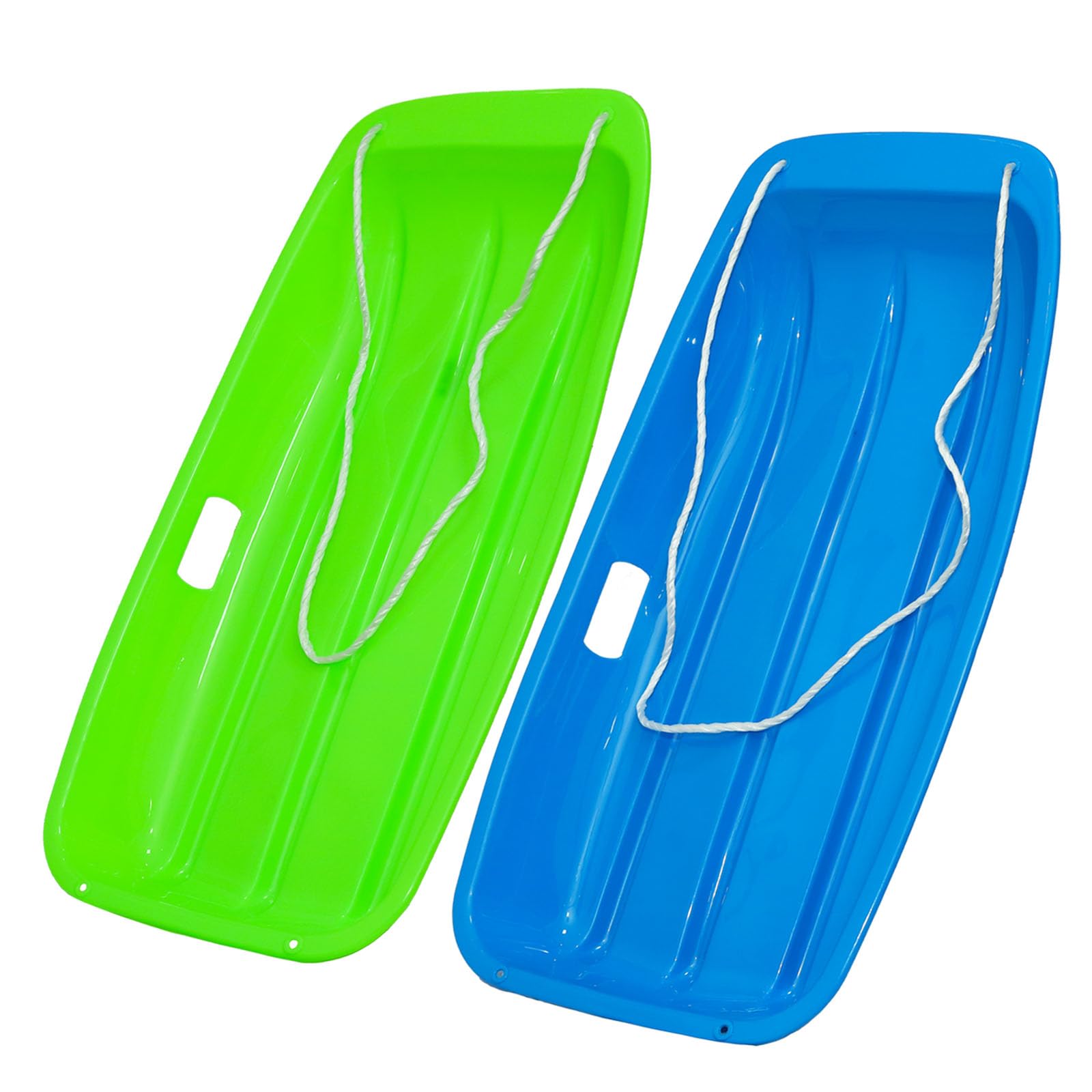 Photo 1 of **3 PCS**Snow Sled for Kid and Adult Includes Resistant Handles and Ropes 1-2 Riders for Winter Skiing Outdoor Sledding Gift (Orange-Pink-Green)