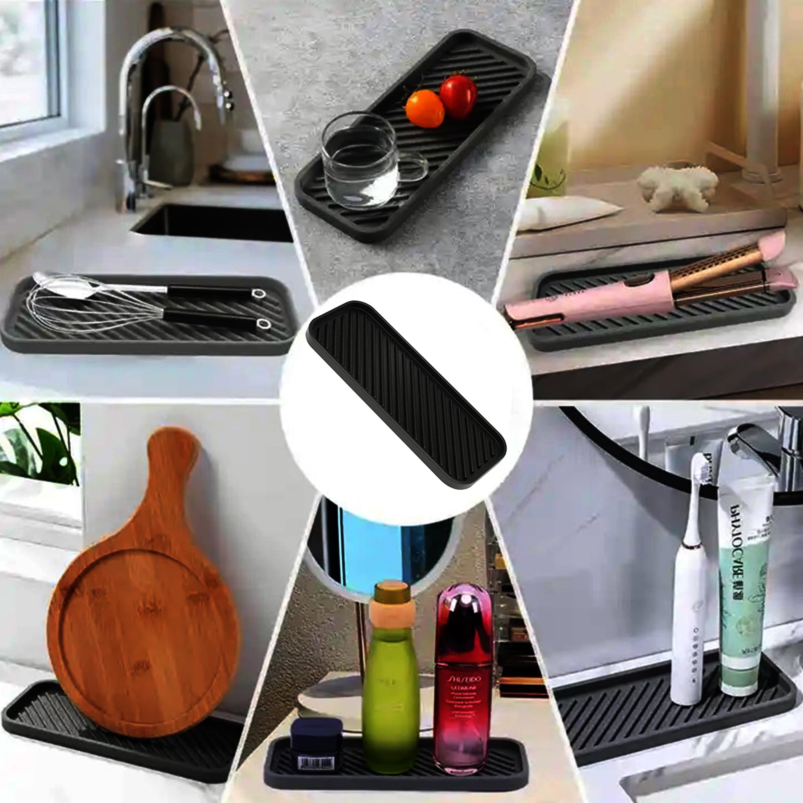 HMCEY Silikon Schwammhalter 2er Set - Abtropfmatte Für Spülbecken & Küche