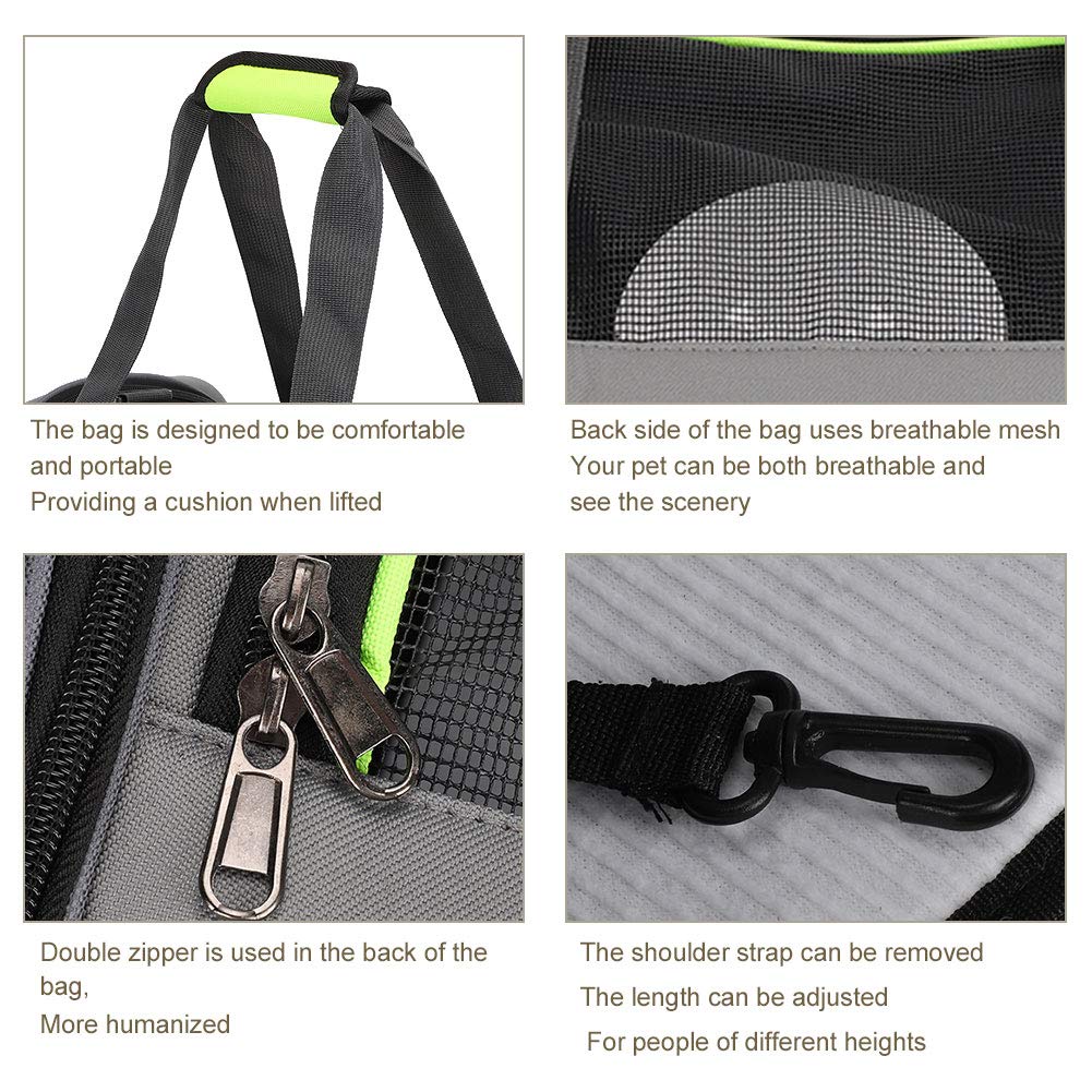 Dog Carrier Bag Portátil Plegable Bolsa de viaje transpirable Cápsula transparente Outdoor Cat Pet Mochila(Verde claro)