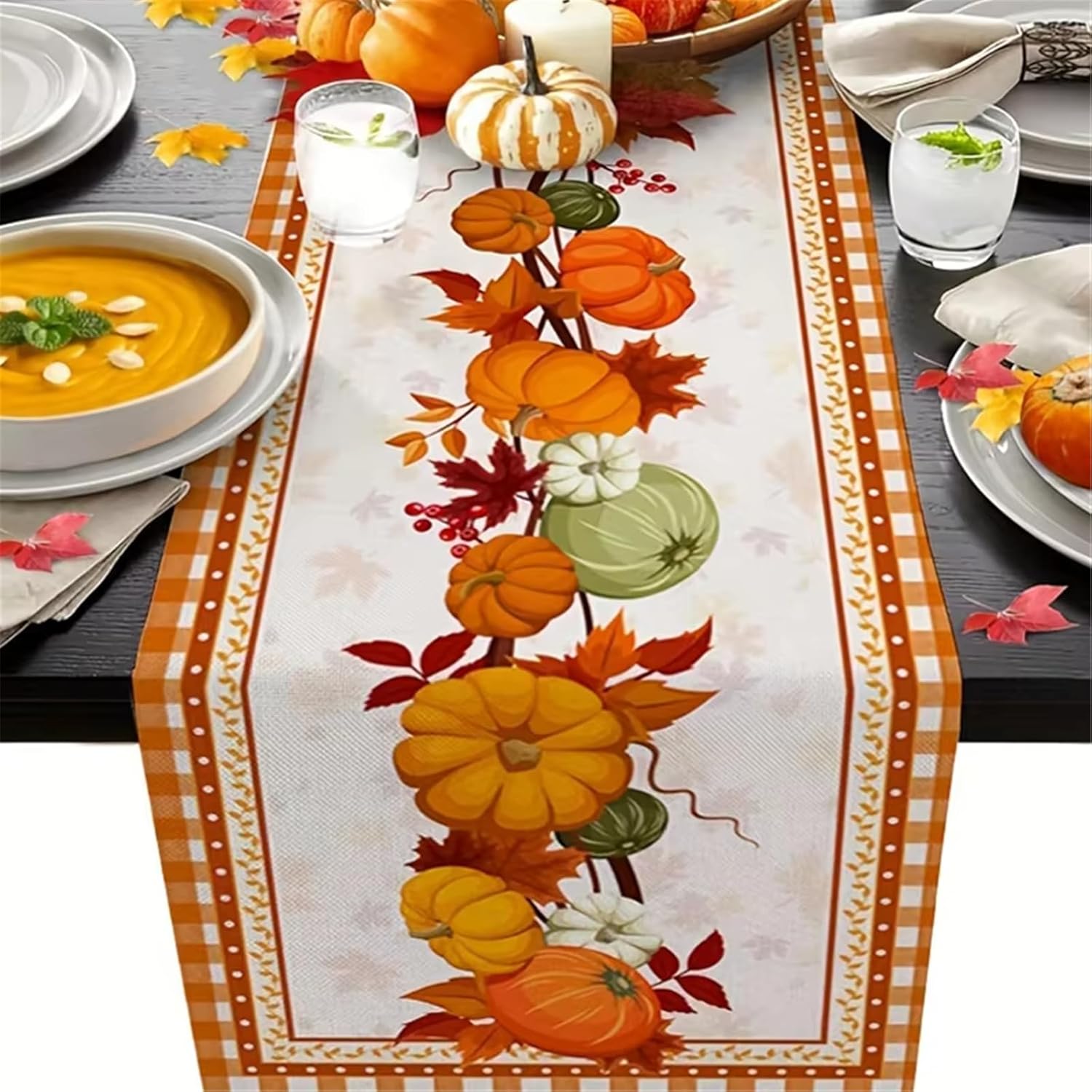 Decorative Tea Tablecloth Table Mat, Tea Flag for Ceremony, Water-resistant-style2-33x183cm