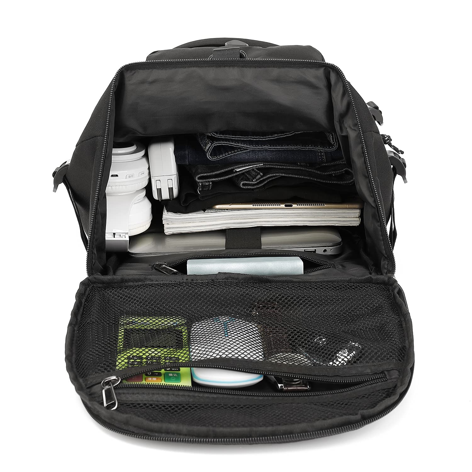 Kalesi Borsone da palestra a 4 vie, impermeabile, con scomparto per scarpe, per viaggi, sport, escursionismo, computer portatile, nero, X-Large, Zaini da viaggio