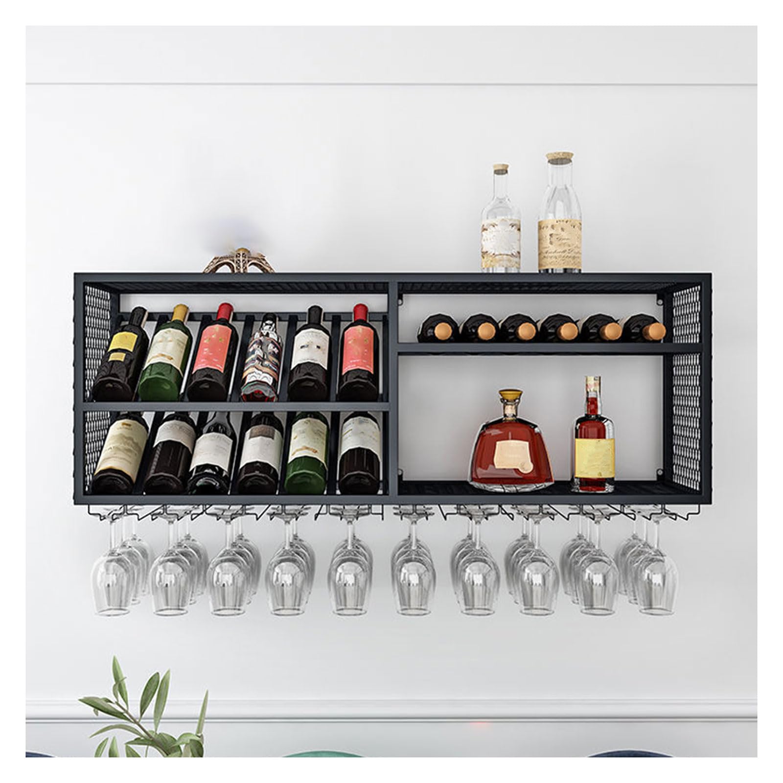 Étagère à vin murale idéale pour créer un coin bar tendance dans le salon