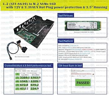 Amazon | 3.5インチ U.2オス→M.2 & M.3 SSDキャディ、12V&3.3V