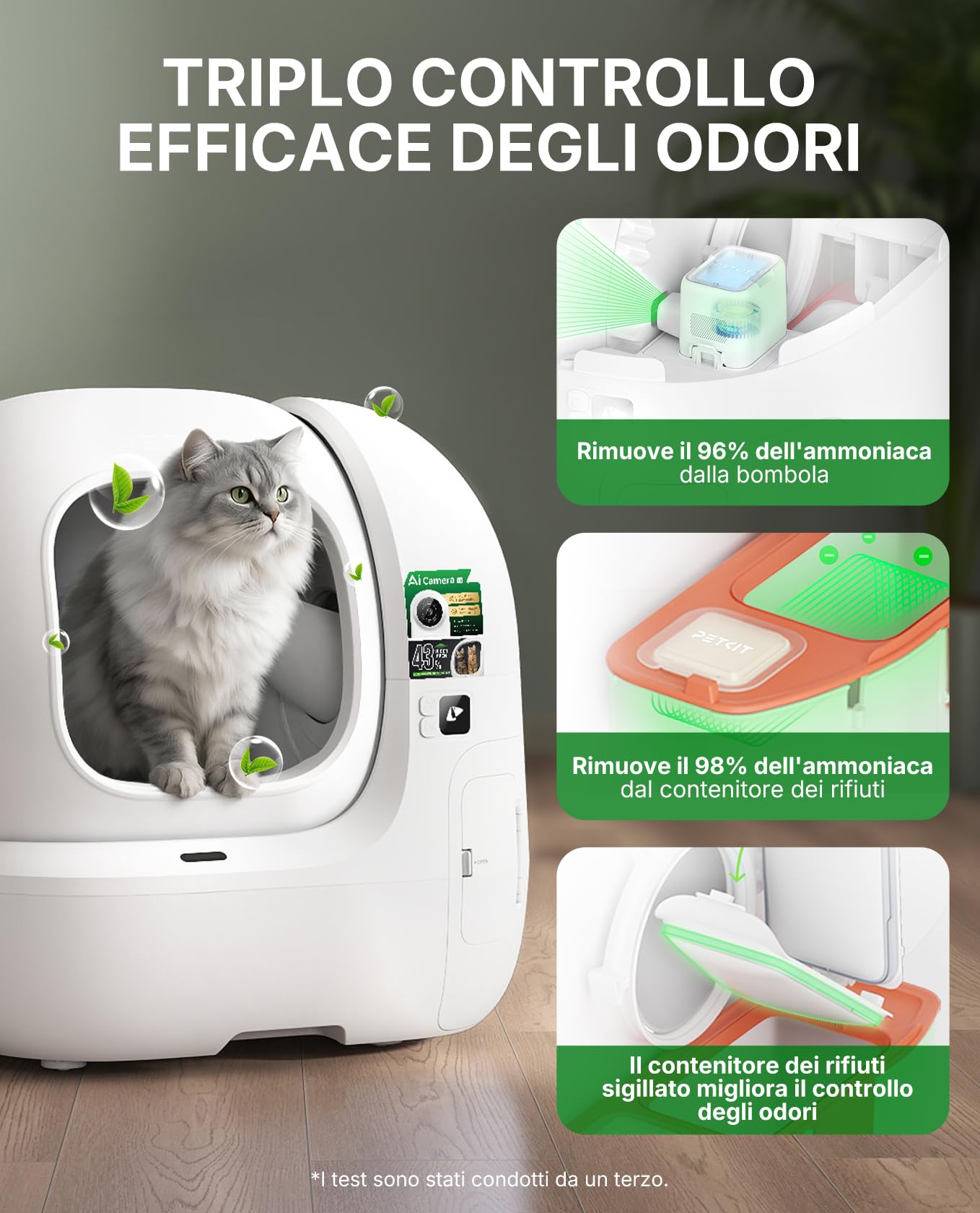 PETKIT PUROBOT MAX PRO 2 Lettiera Gatto Autopulente, Fotocamera AI, Ingresso Ultra Largo, Visione Notturna 210°, App WiFi 2,4/5GHz, Imballaggio Senza Contatto, Monitoraggio Salute, Multi-Gatto