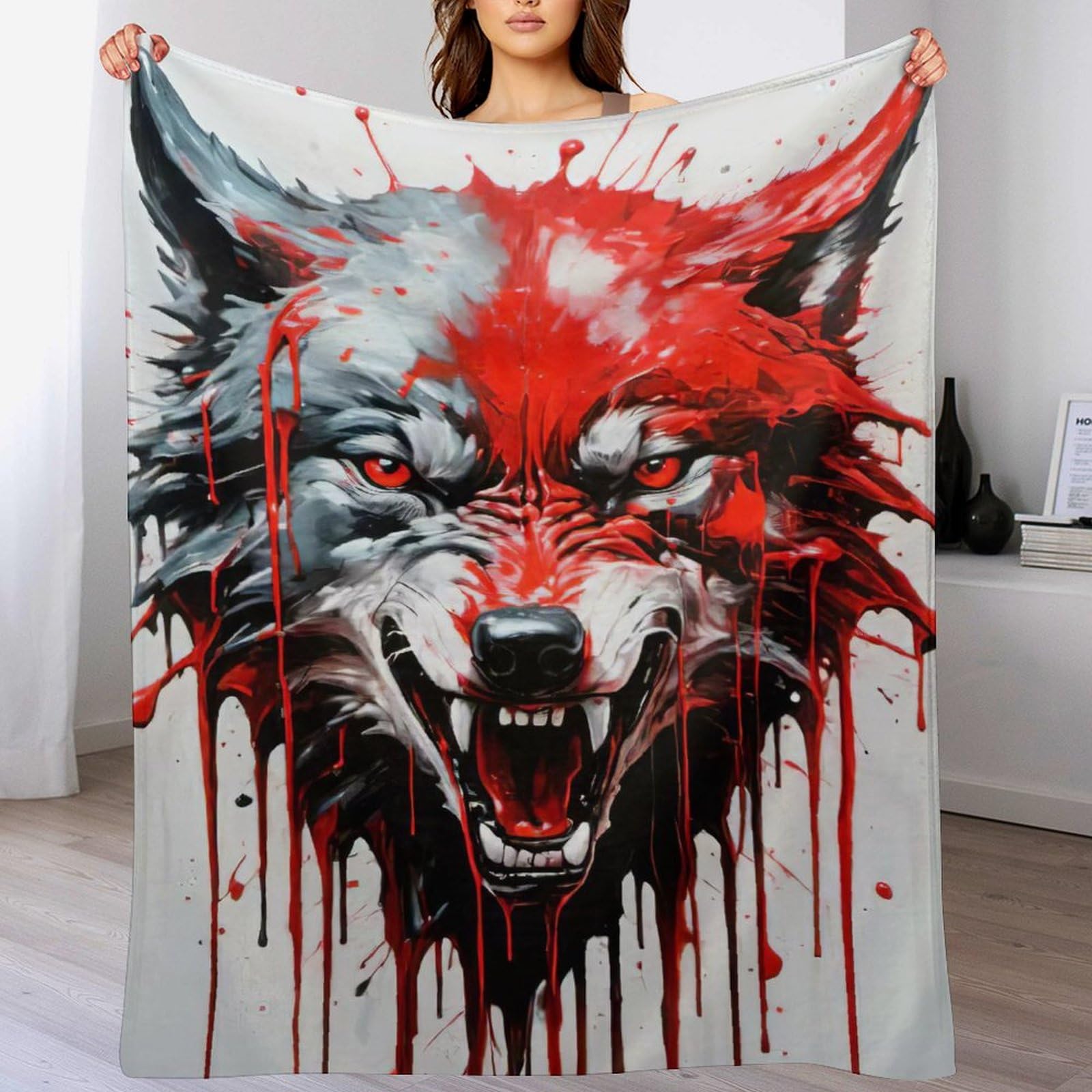 Couverture polaire loup idéale pour vos soirées cocooning et instants détente sur le canapé
