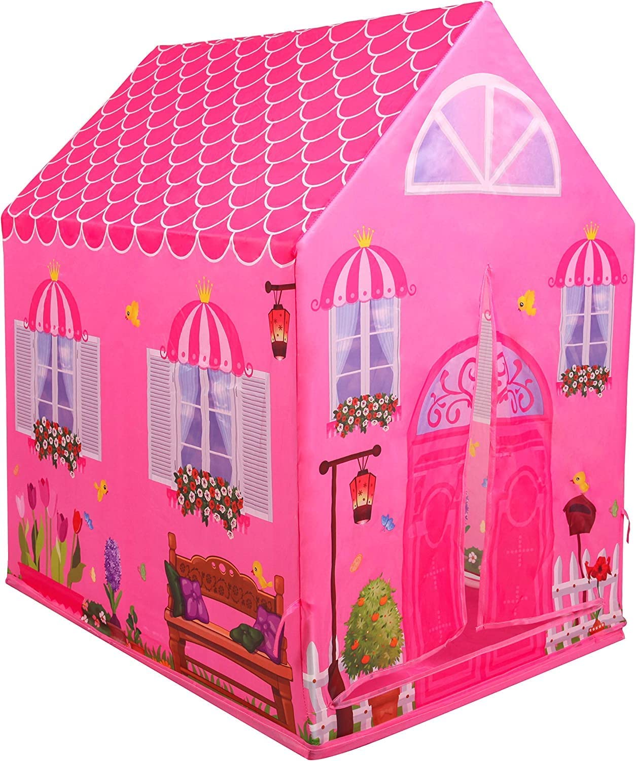 VIDGY Play Tent House For Kids Baby Boy Girl Outdoor And Indoor Play House Castle Tent House For 5-15 Years Old Kids Children - Flower House, Multi, Tent House Theme