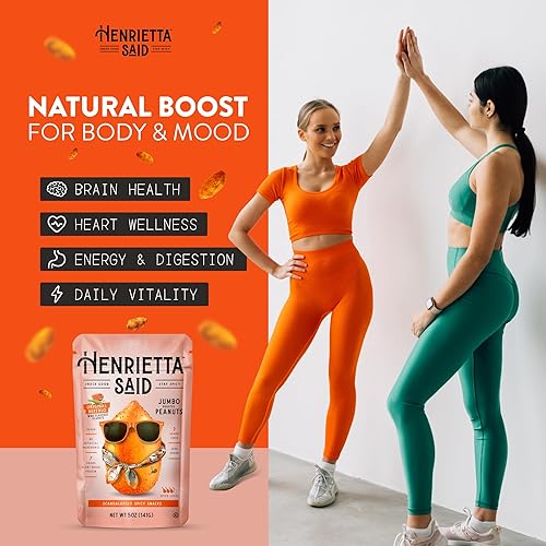 Miniatura 5 de Henrietta Said - Cacahuetes saborizados con alas  Truly Good Foods Snacking Nuts  Sabores atrevidos  Salados y picantes  Cacahuetes con sabor Jumbo