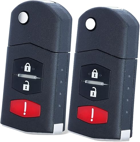 Miniatura 6 de Beefunny Reemplazo plegable Flip Shell Remote Key Case Fob 3 Botón para Mazda 3 5 6 RX8 CX5 CX7 CX9 (1)