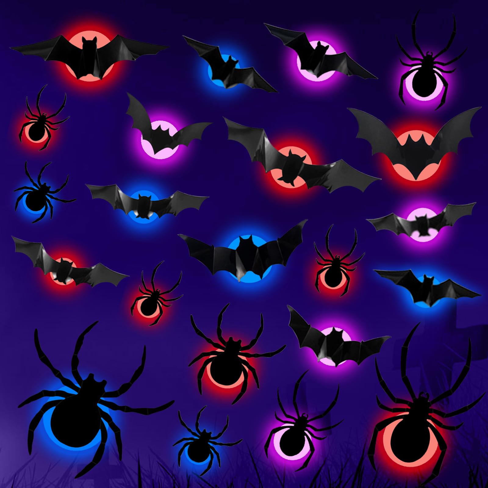 Ensemble De Silhouettes D'icônes De Chauve-souris D'halloween, Symboles