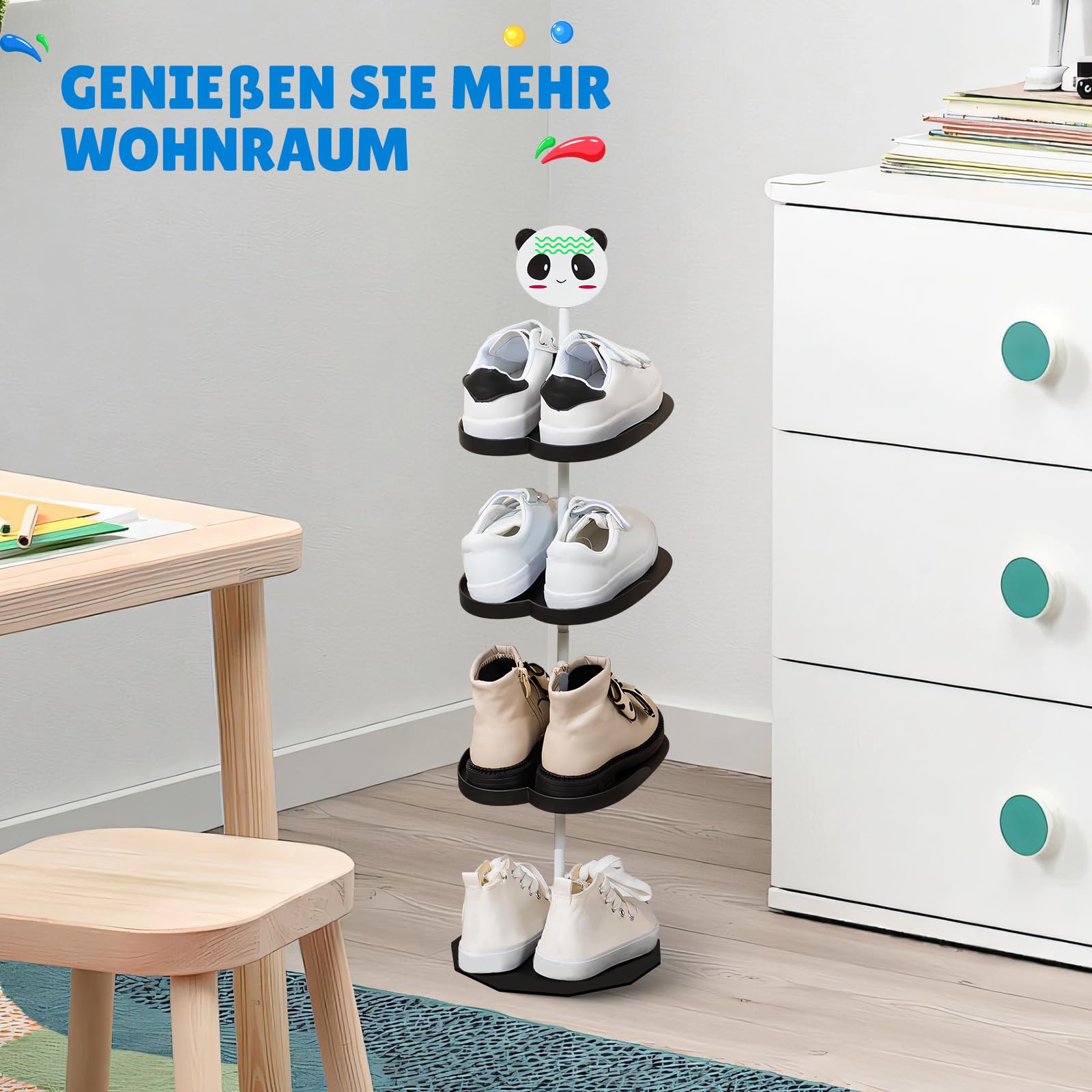 Colcolo 5 Ebenen Schuhregal für Kinder, Schuhregal Metall, Regal für Kinderschuhe, Schuh Organizer für Wohnheim, Schrankdekoration, Wohnzimmer, Schlafzimmer, Flur, Eingangsbereich, ROSA Küche, Haushalt & Wohnen