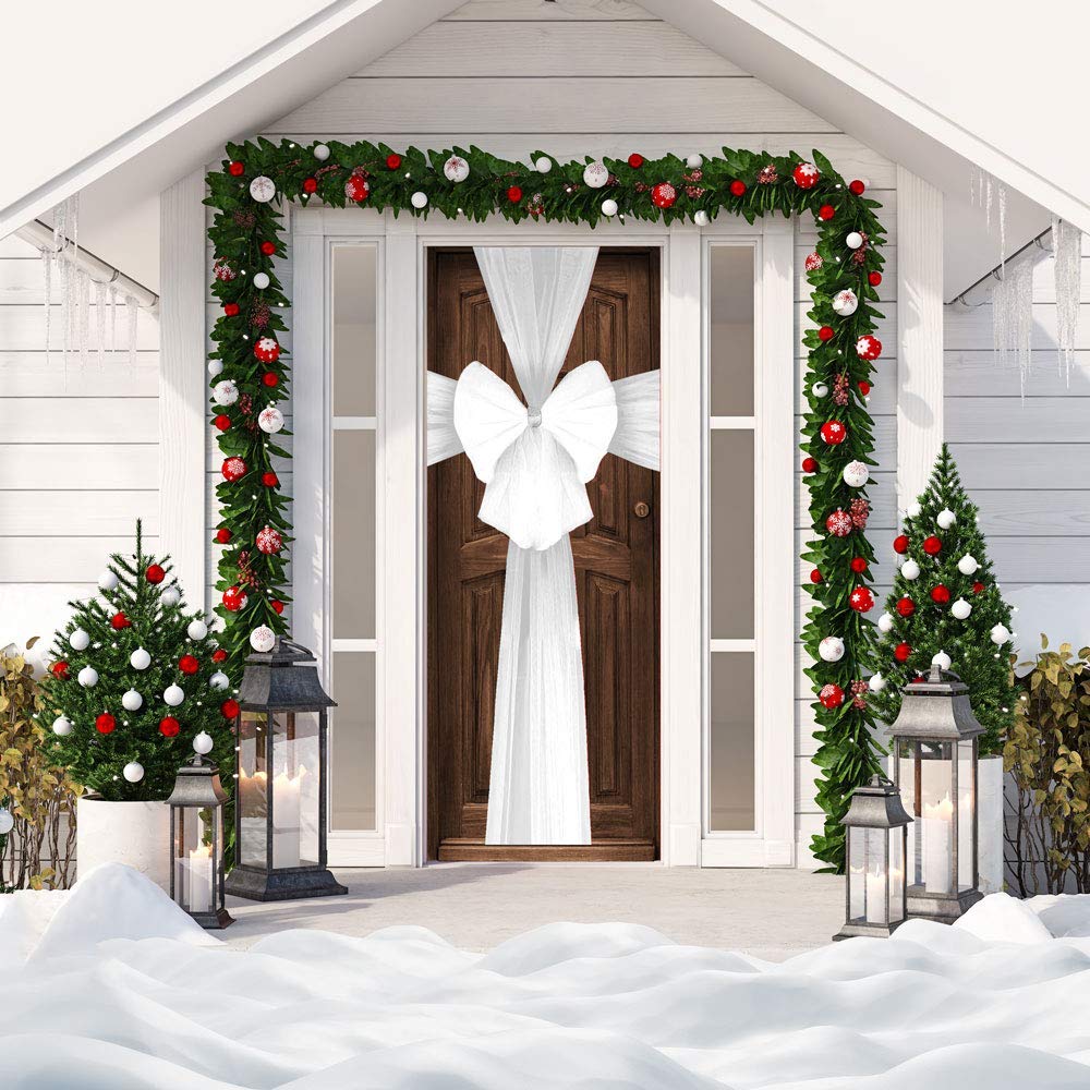 Lesser & Pavey Grey Festive Decorative Fabric Door Bow