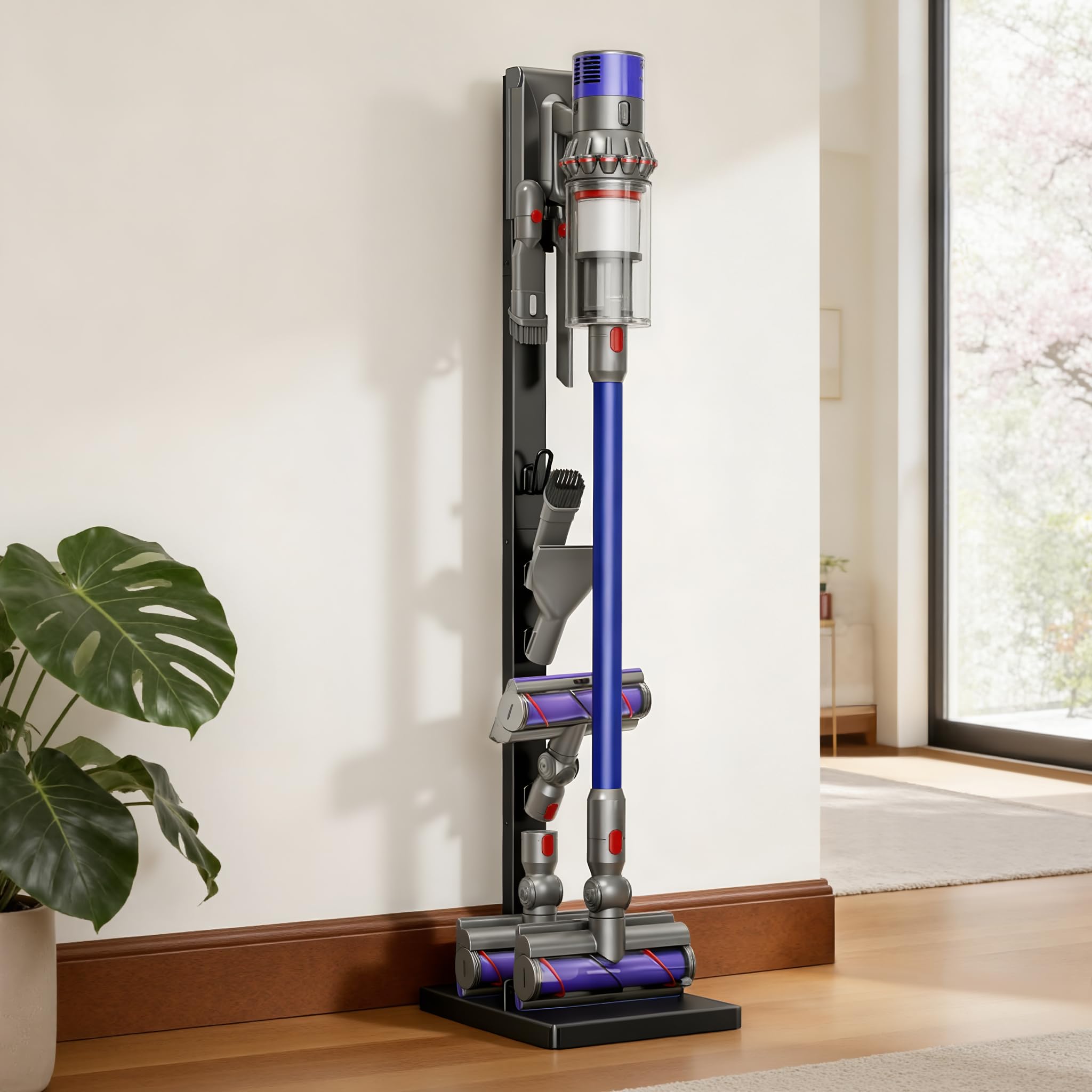 pickpiff Supporto per Aspirapolvere Dyson – Compatibile con V15, V12, V11, V10, V8, V7, V6 – Stazione Autoportante con Porta Accessori – Salvaspazio e Senza Foratura