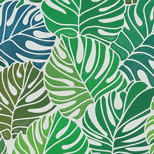 UNI - Lámina estática para ventana, no adhesiva, 3D, con protección UV (palmera, 37.4 x 24.4 pulgadas)