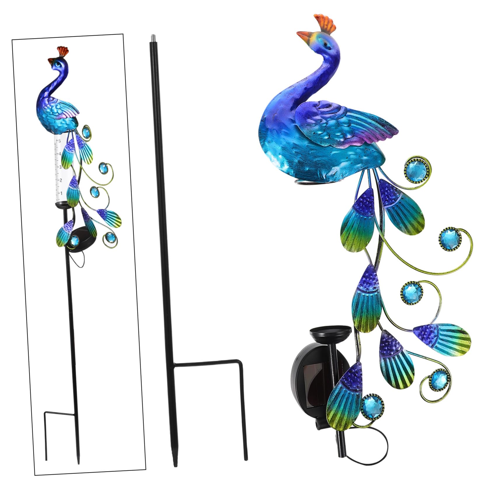 Gatuida Lumière Décorative de Jardin Solaire Paon en Fer, 1 Pièce