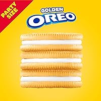 Vista 4 de OREO - Galletas de chocolate estilo sándwich doradas, tamaño fiesta, 24.16 onzas.