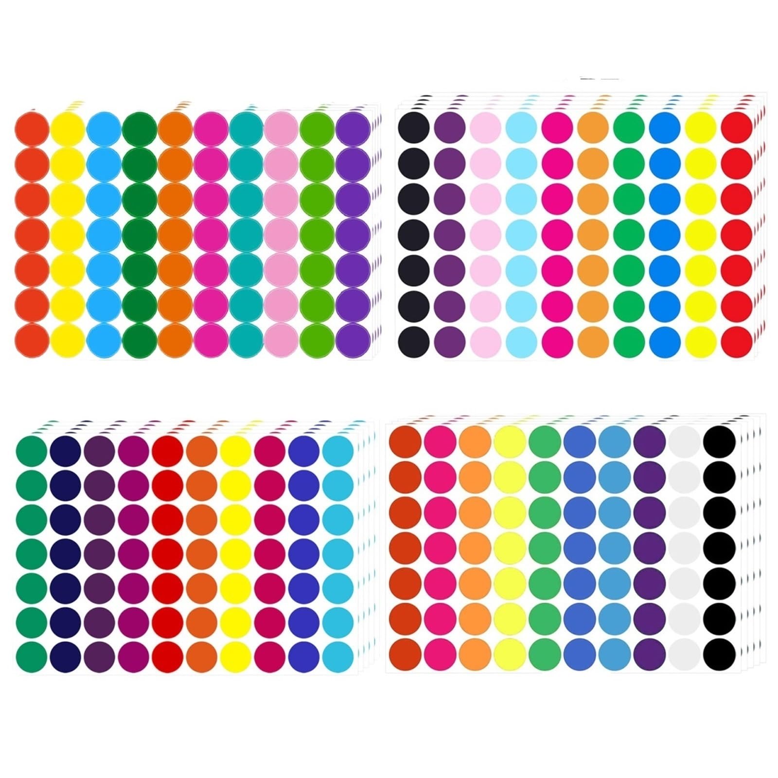 Adesivi colorati a pois, 7000 pezzi, adesivi rotondi per codifica a colori, etichette rotonde per prezzi, etichette a pois (misto)