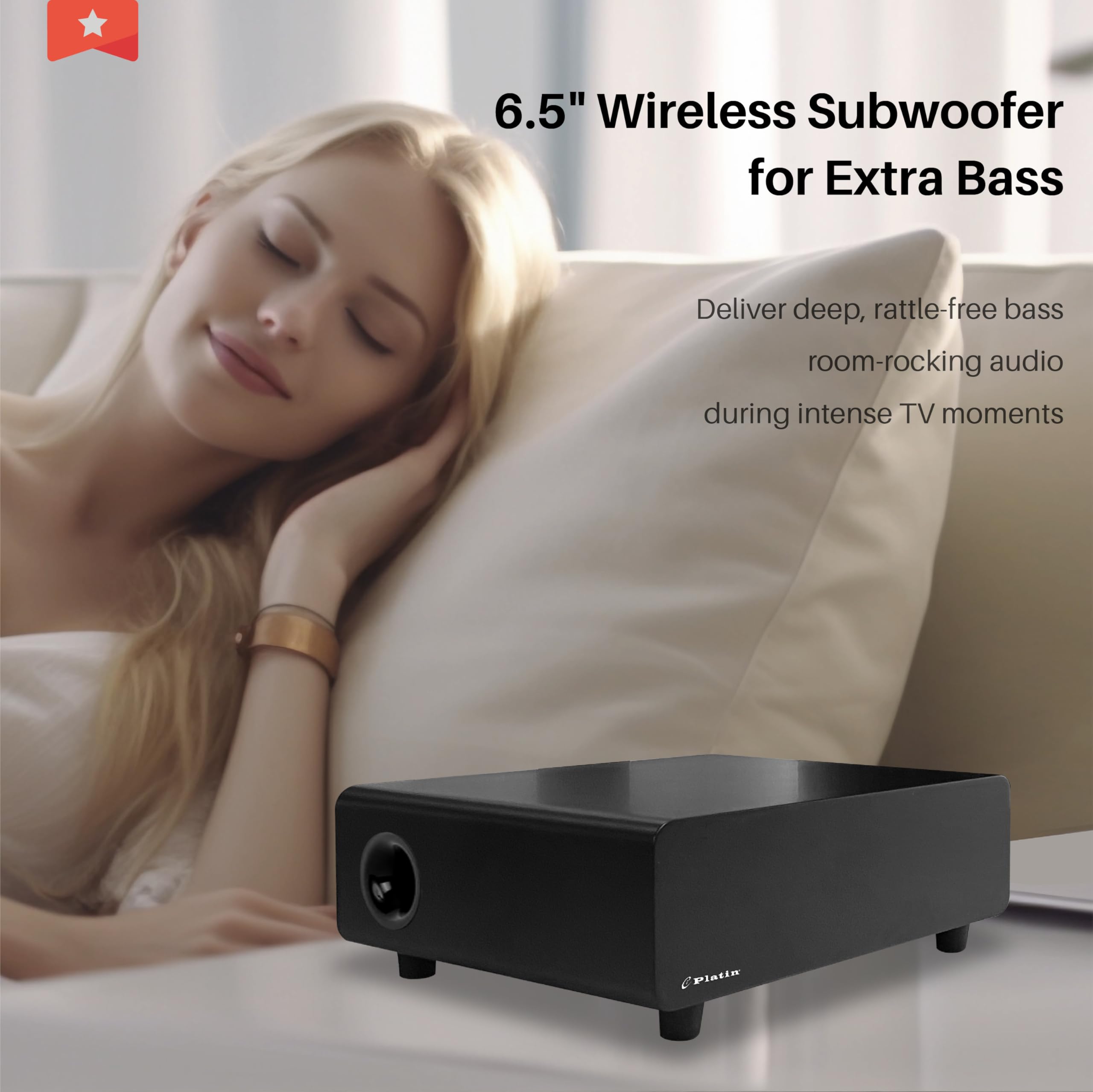 Sistema audio surround wireless 5.1 [marca] – Altoparlante home theater Dolby Atmos con Up-Firing & THX, WISA Low Latency, sistema audio TV per TV, giochi e musica (nero)