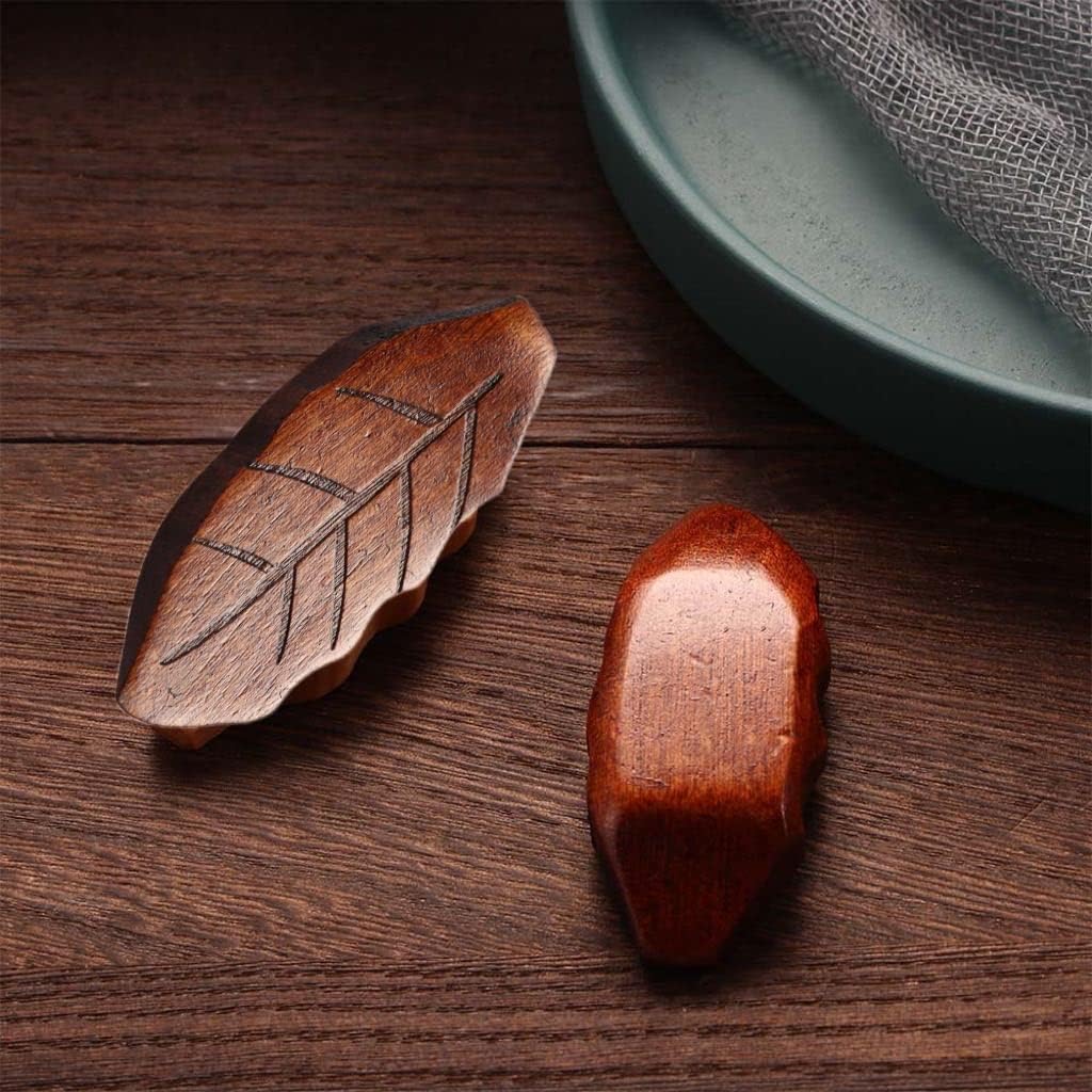 Leadigol 5Pcs Wood Chopsticks Holders and Rest Chopstick Rack Knife Stand Spoon Rest Fork Rack for Kitchen Reusable Tableware for Home Hotel Restaurant