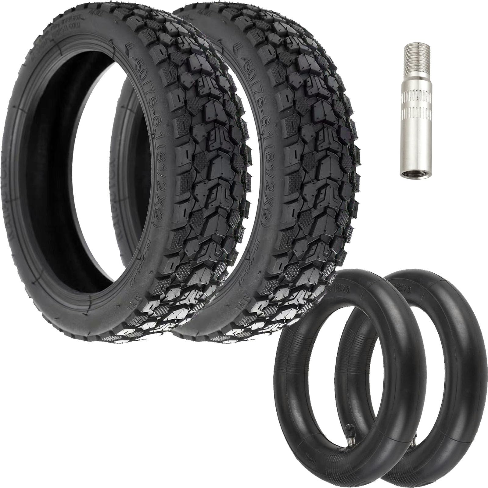 aibiku 50/75-6.1 Off-road Tires with Thickened 8 1/2 x 2 Inner Tube for Xiaomi M365, Pro, Gotrax, 8.5 Inch Scooter Tires, Scooter Accessories (2 Sets)