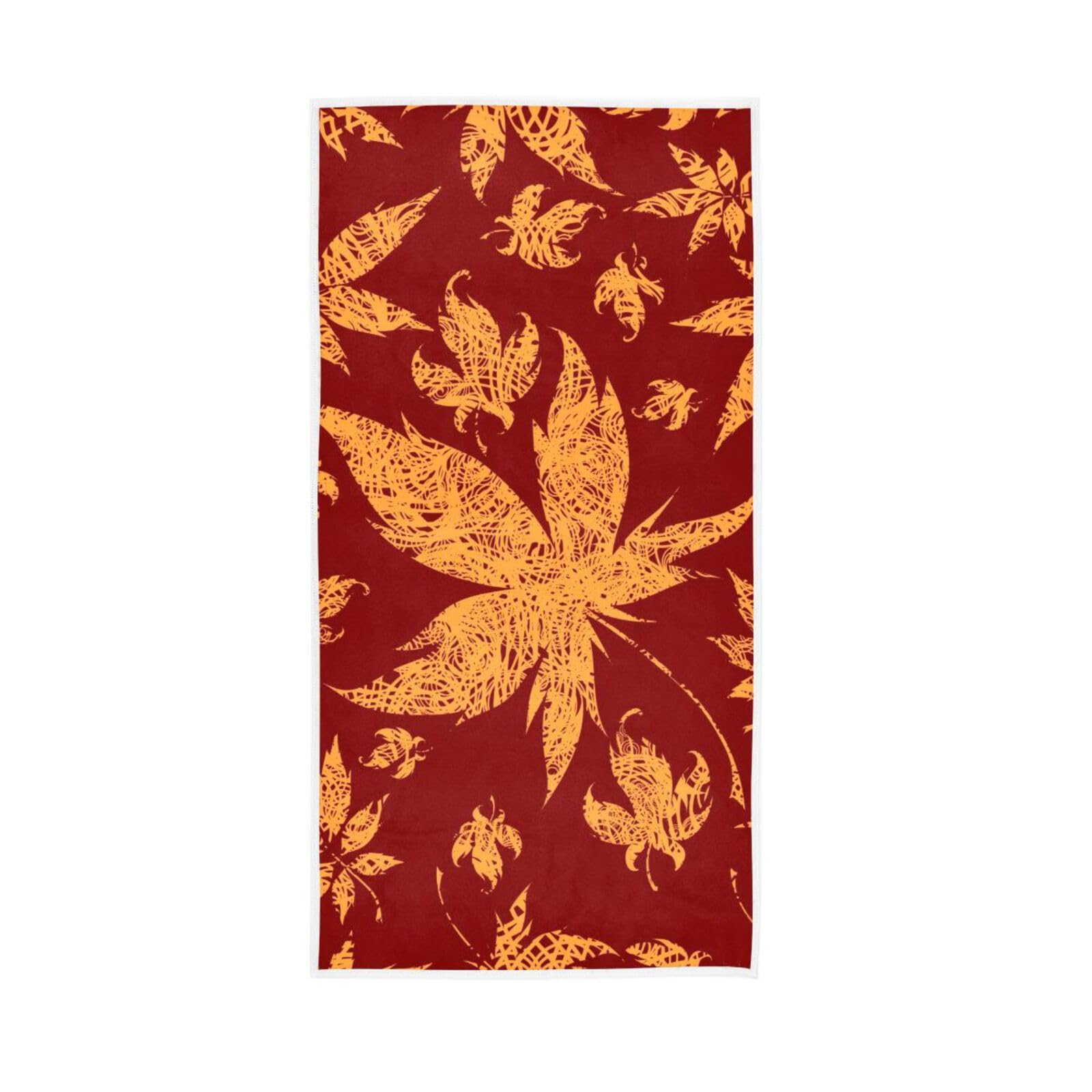 HUYGD Colorful Autumn Leafs Thanksgiving Bathroom Towels, 15 x 30 Inches, Spa Facial Towels Funny Bathroom Hand Towels