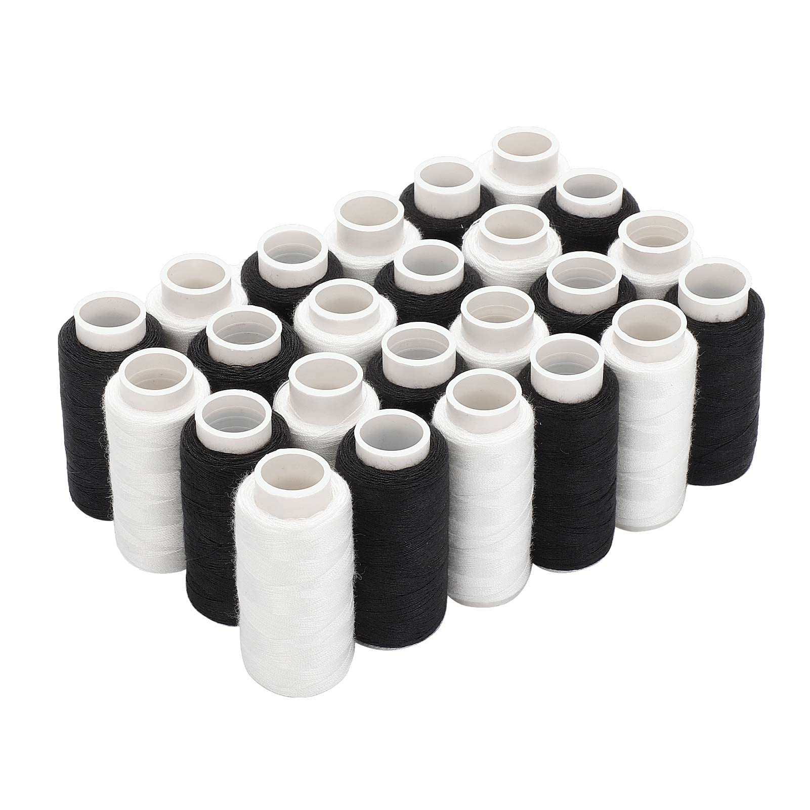 Supernic Sewing Thread Black and White Cotton Bobbin Sewing Machine Threads Polyester Sewing Thread Kit Polyester Thread Spools Machine Handmade Cotton Stitchin for Hand Sewing and Sewing (24)