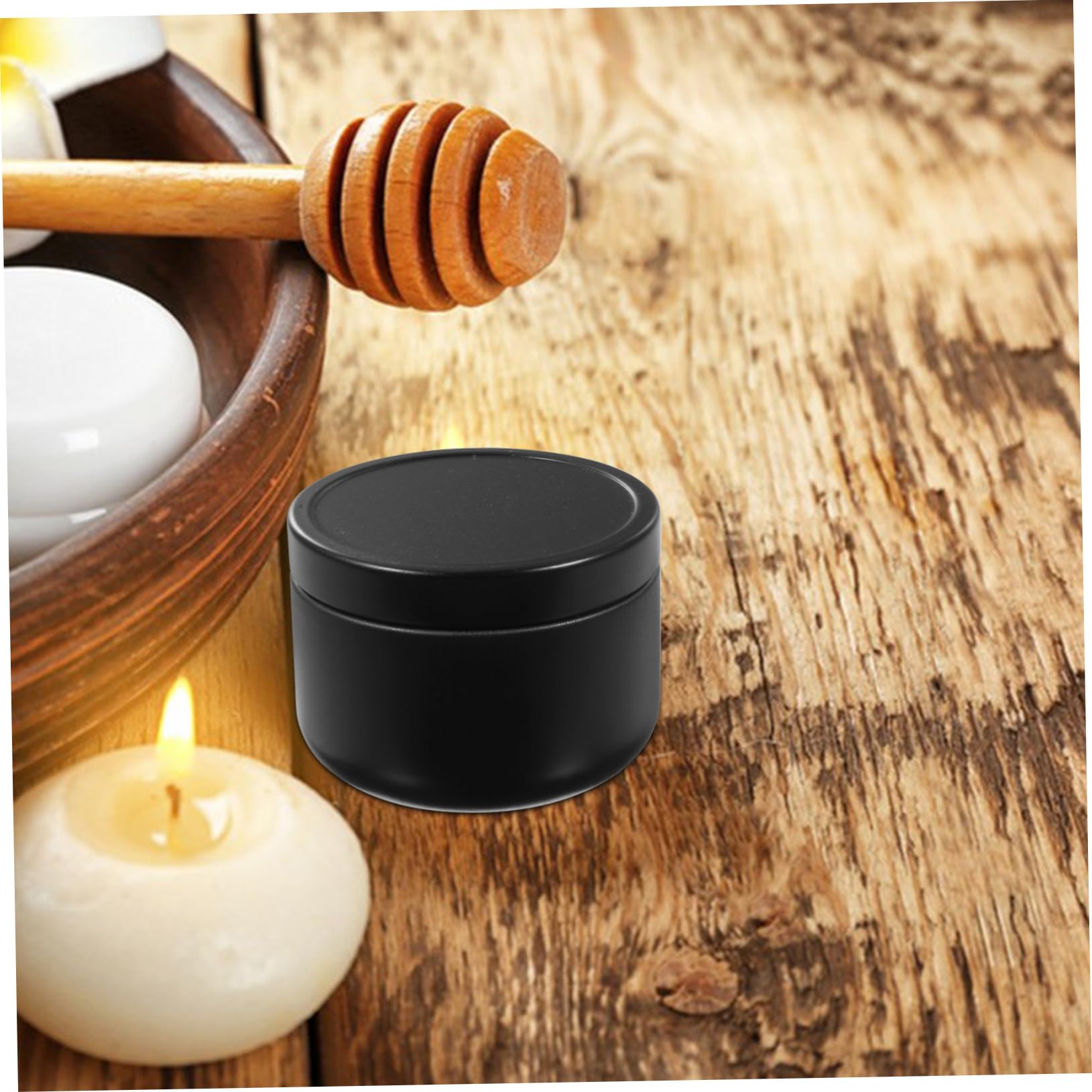 AUTSUPPL 12pcs DIY Candle Jars Lids Tinplate Containers for Homemade Candles Airtight Storage for Crafts Jewelry Sweets Elegant Design Dark Grey