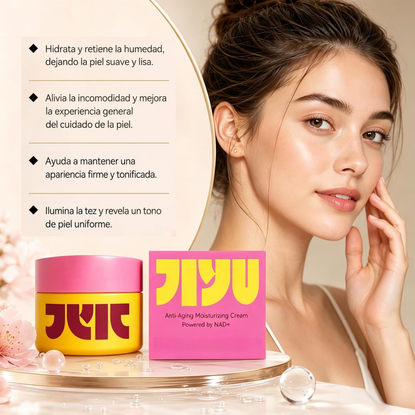 Jiyu Original Anti Yiyu Crema Coreana Antiedad Crema, Crema Facial Nutritiva Hidratante con Acabado Suave No Graso - Rutina Día y Noche para Piel Normal, Seca y Mixta (2 pieza)