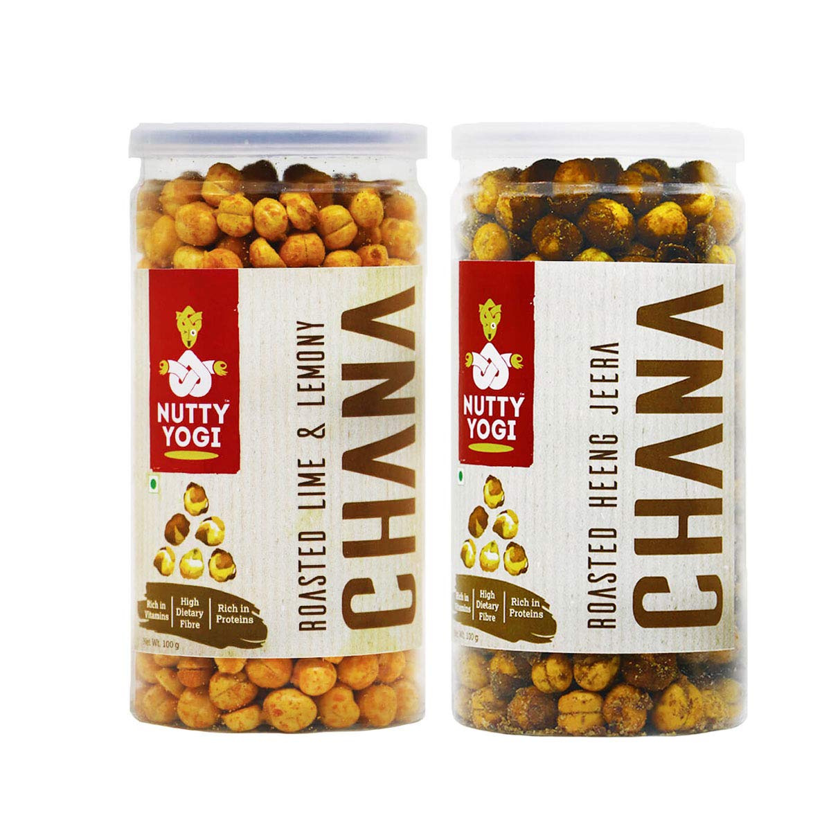 Nutty Yogi Roasted Lime & Lemony Chana,Hing Chana,(Combo Pack 2) Vegan, Indian Food And Snacks, Vegetarian, Low Fat, Rich In Minerals, Hight Dietary Fibre, Chai Tea Coffee Snack - 100 Grams (B07VRZJ97M) Amazon Price History, Amazon Price Tracker