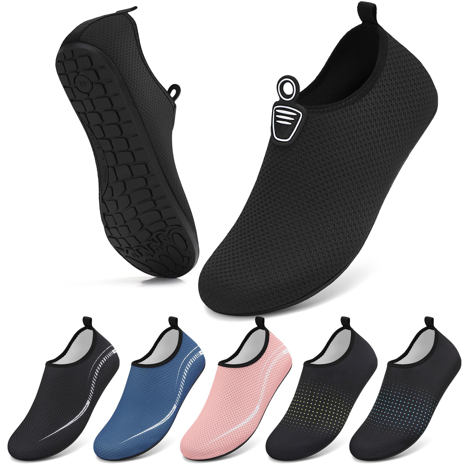 BARFULKER Badeschuhe Wasserschuhe Damen Herren Schnell Trocknend Aquaschuhe rutschfeste Strandschuhe Surfschuhe Schwimmschuhe Barfußschuhe Beach Pool Unisex