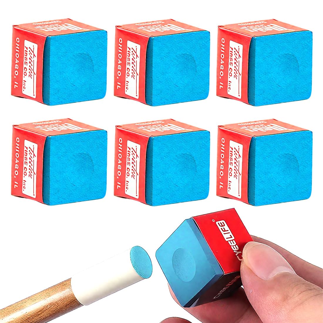 6 pezzi Gessetti Biliardo,Gesso da Biliardo,Standard Gessetto Biliardo,Gessetti per Stecche da Biliardo,Gessi Biliardo,Gessetto da Biliardo,Pool Cue Cubes, per Appassionati e Professionisti