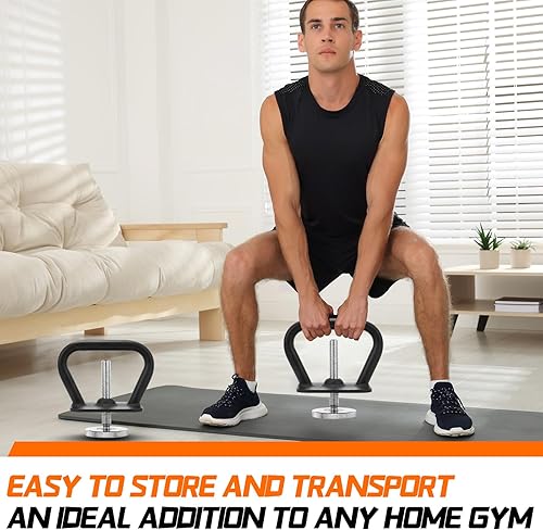 Miniatura 6 de Soulchen 1 mango de pesas rusas con mango de pesas rusas ajustable con un tornillo estándar, herramienta de gimnasio en casa para entrenamiento