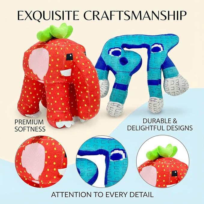 Set 2 Almohadas de Peluche Meme Cerebro y Elefante Fresa miniatura 3