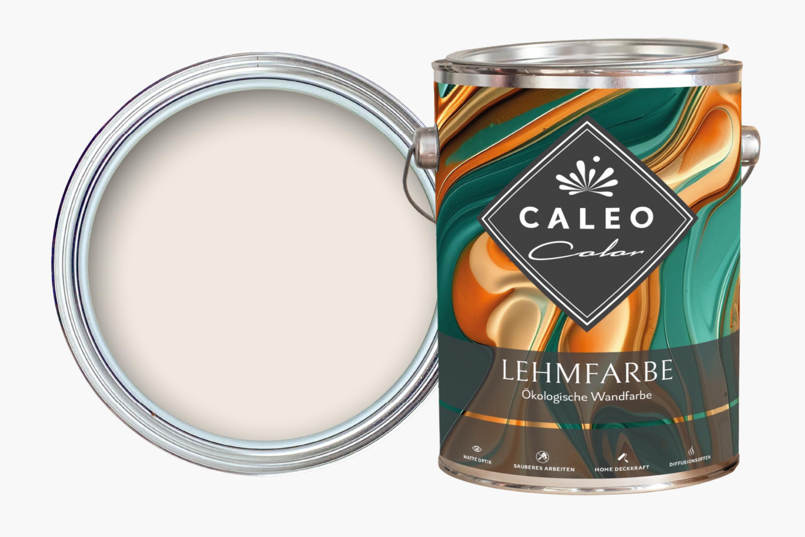Caleo Color Pintura de pared ecológica para salón y demás – Alta cobertura, sin goteo, inodora (blanco antiguo, 10 litros)