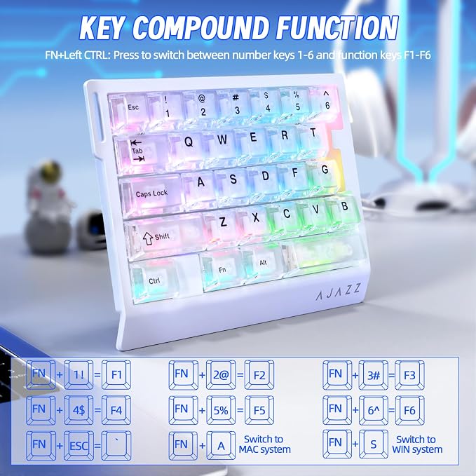 Teclado Gamer AK029 Mecánico 60% USB-C RGB miniatura 9