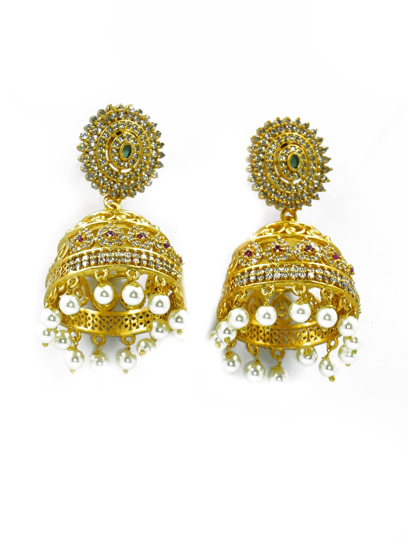 Gold Plated Real Kemp Stone Earrings Jhumka (B0CBPPZ8WH) Amazon Price History, Amazon Price Tracker
