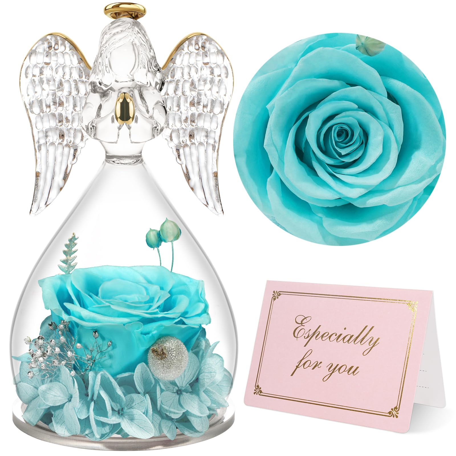 Yamonic Rosa Eterna Regalo Dia de la Madre, Regalo Originale para Mujer,Rosa Preservada con Figura Ángel Regalos para Mamá,Regalos Cumpleaños Mujer Abuela, Flore Eterna Dia de la Madre — view 19