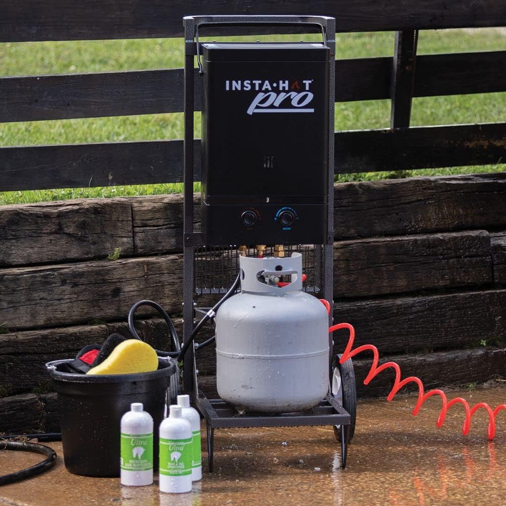 2Pro Cart by Easy-Up | Portable Hot Water System | 7-Year Warranty | Grooming Basket & Tack Hooks | Secure Propane Storage | Durable Construction