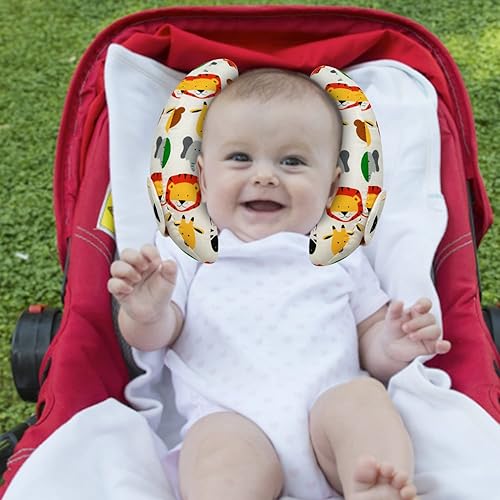 Miniatura 3 de Soporte para el cuello de la cabeza del asiento de coche para bebé, inserto de seguridad ajustable para cochecito de bebé, cojín para reposacabezas