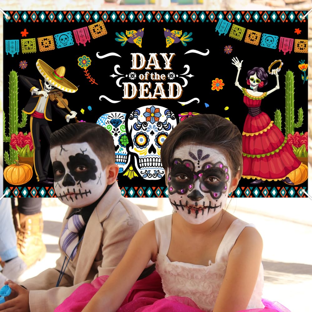 Tag Der Toten Fotohintergrund – 2,1x1,5 M, Vinyl, Mit Ringelblumen & Totenkopf-Motiv Für Halloween-Partys