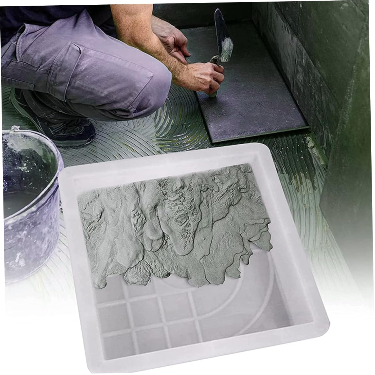 Stampo a pavimentazione quadrata, stampo in cemento da giardino da giardino 40x40 cm, stampi per pavimentazione in pietra a trampolino di mattoni, produttore del percorso del tono per pavimentazione