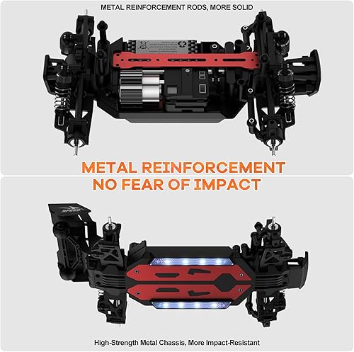 Miniatura 3 de Nikuku Auto a control remoto, de alta velocidad todo terreno todoterreno rápido a control remoto con 2.4 GHz, escala 120, máximo 38 KPH 4WD, juguete