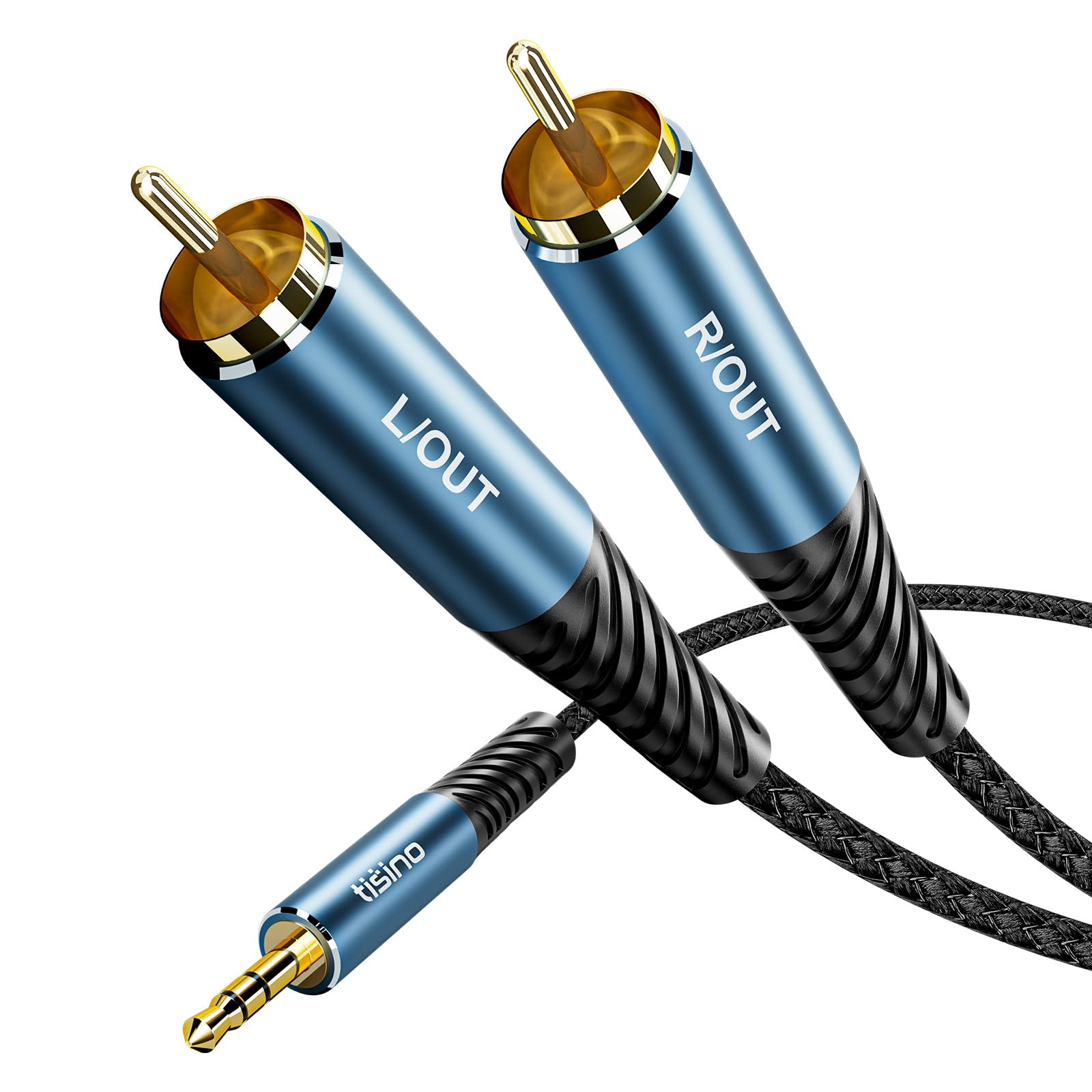 Photo 1 of Tisino 2 RCA to 3.5mm AUX Cable, 1/8" to 2 RCA Male Headphone Jack Auxiliary Cable for Connecting Cell Phone, MP3 Players to Amplifier, TV(3m/10FT)