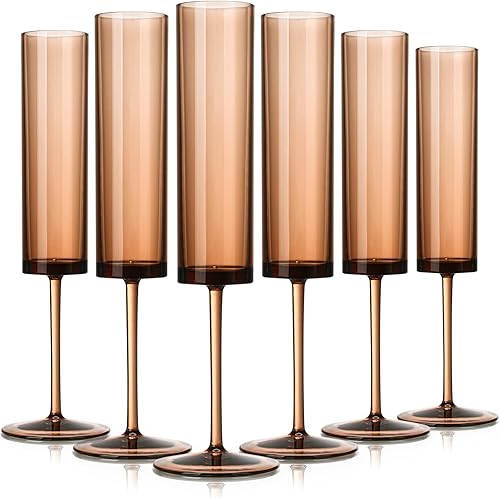 Vista 29 de 12 copas de champán rosa de 6 onzas acrílicas reutilizables para boda, copas de tostadas, copas de champán cuadradas, copas de vino de novia