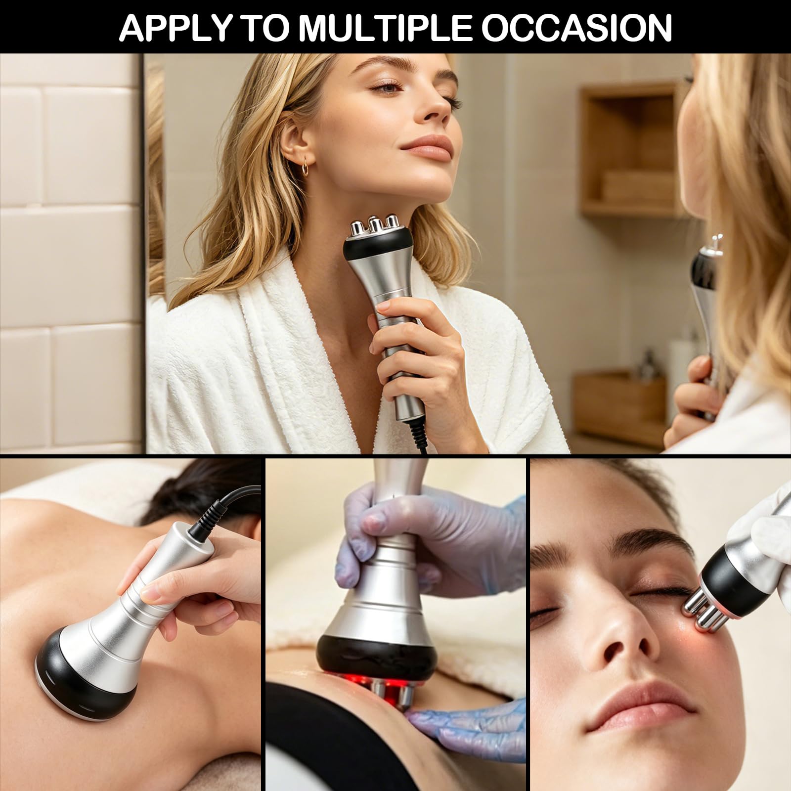 40K Radiofrecuencia Facial y Corporal, 3 en 1 Masajeador Anticelulítico Máquina de Adelgazamiento de Belleza, Instrumento de Radiofrecuencia Para Adelgazar y Esculpir el Cuerpo Multifuncional