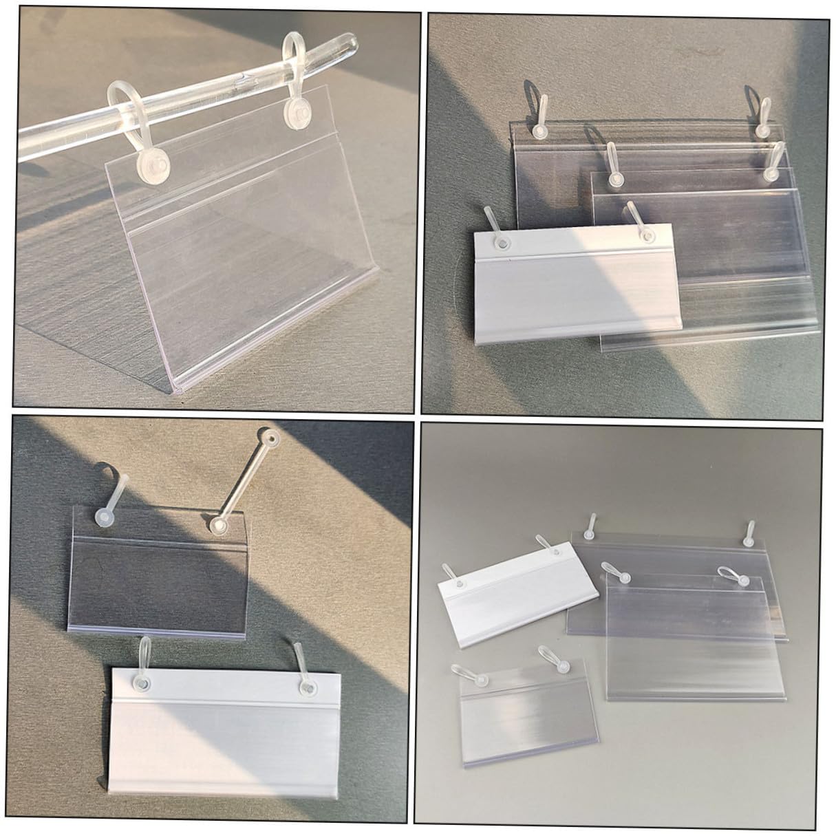 TOPBATHY Porta Etichette Prezzi Design Semplice e Chiaro 40 Pezzi in Pvc Trasparente per Esposizione e Pubblicità su Scaffali e Supermercati