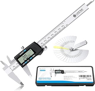 eSynic 150mm Digital Vernier Caliper Stainless Steel Vernier Caliper 6 Inch Electronic Calipers Measuring Tool Support Fractions/Inch/Metric Conversion With LCD Screen for DIY Work etc