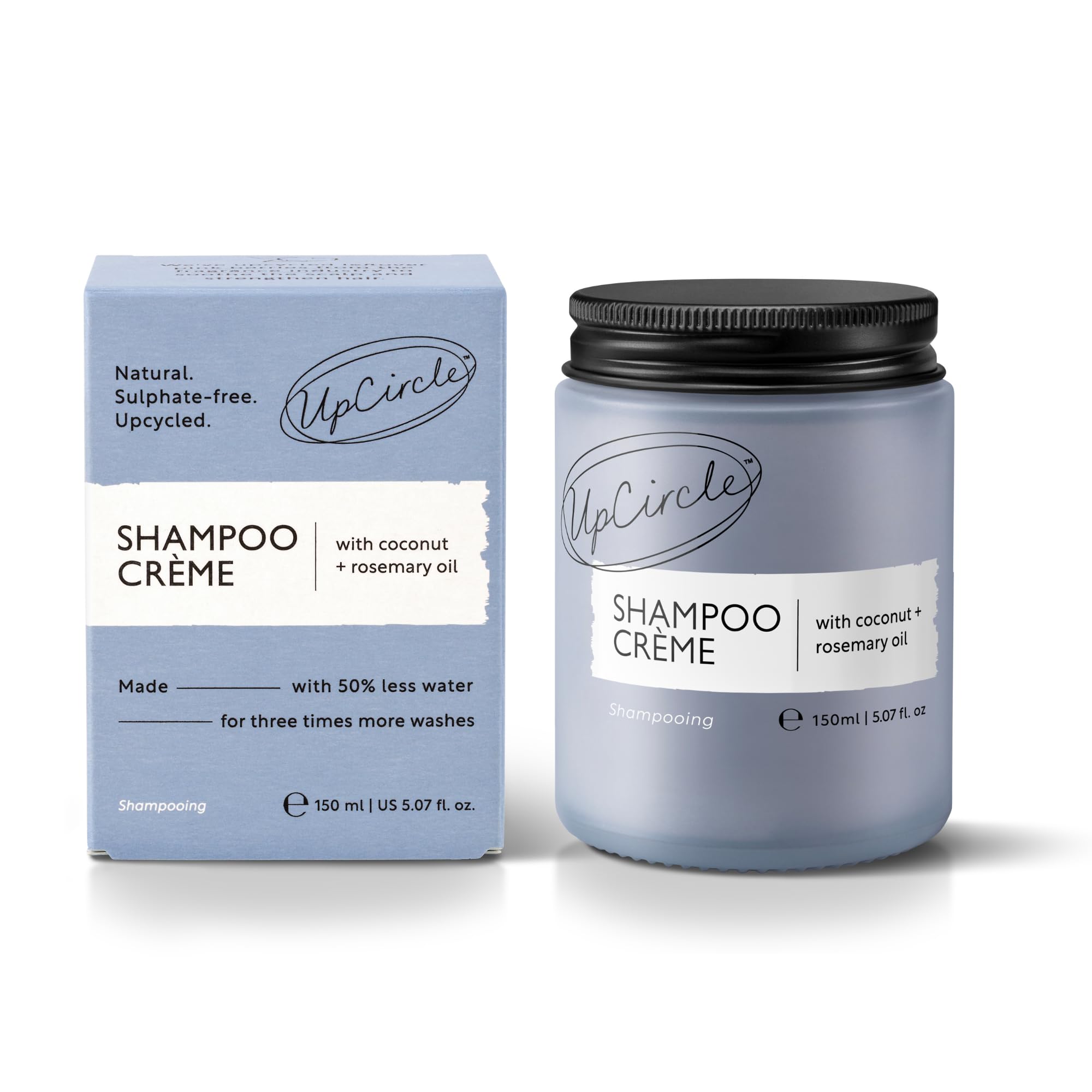 UPCIRCLE Jumbo Shampoo Crème with Rosemary Oil + Pink Berry - 150ml – Gentle Formulation To Soothe + Cleanse – Coconut + Grapefruit oil – Natural,