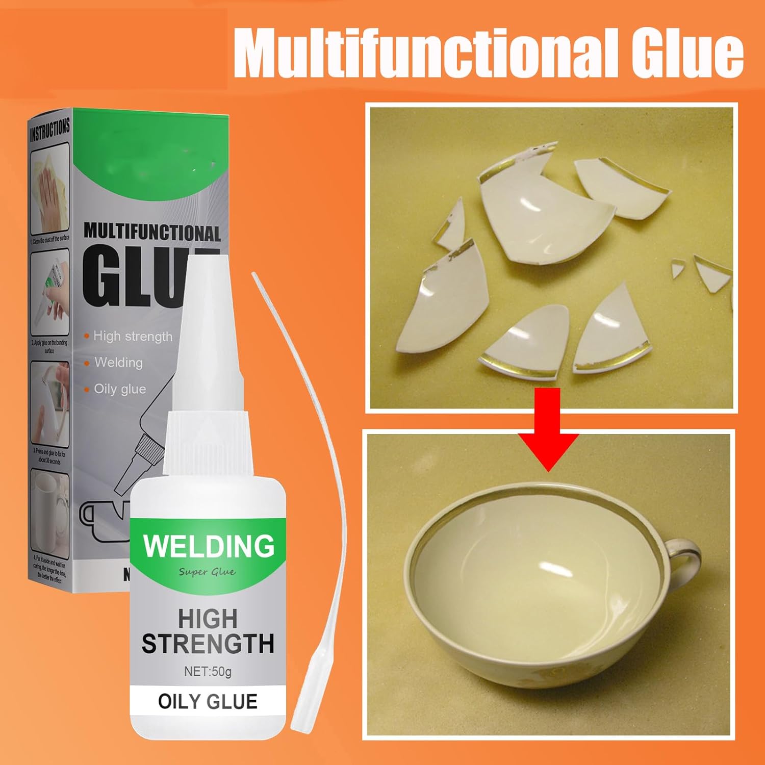 Pickelect Welding High-Strength Oily Glue, Welding Glue High Strength for Everything, for Metal, Wood, Universal Super Glue for Metal (2PCS)