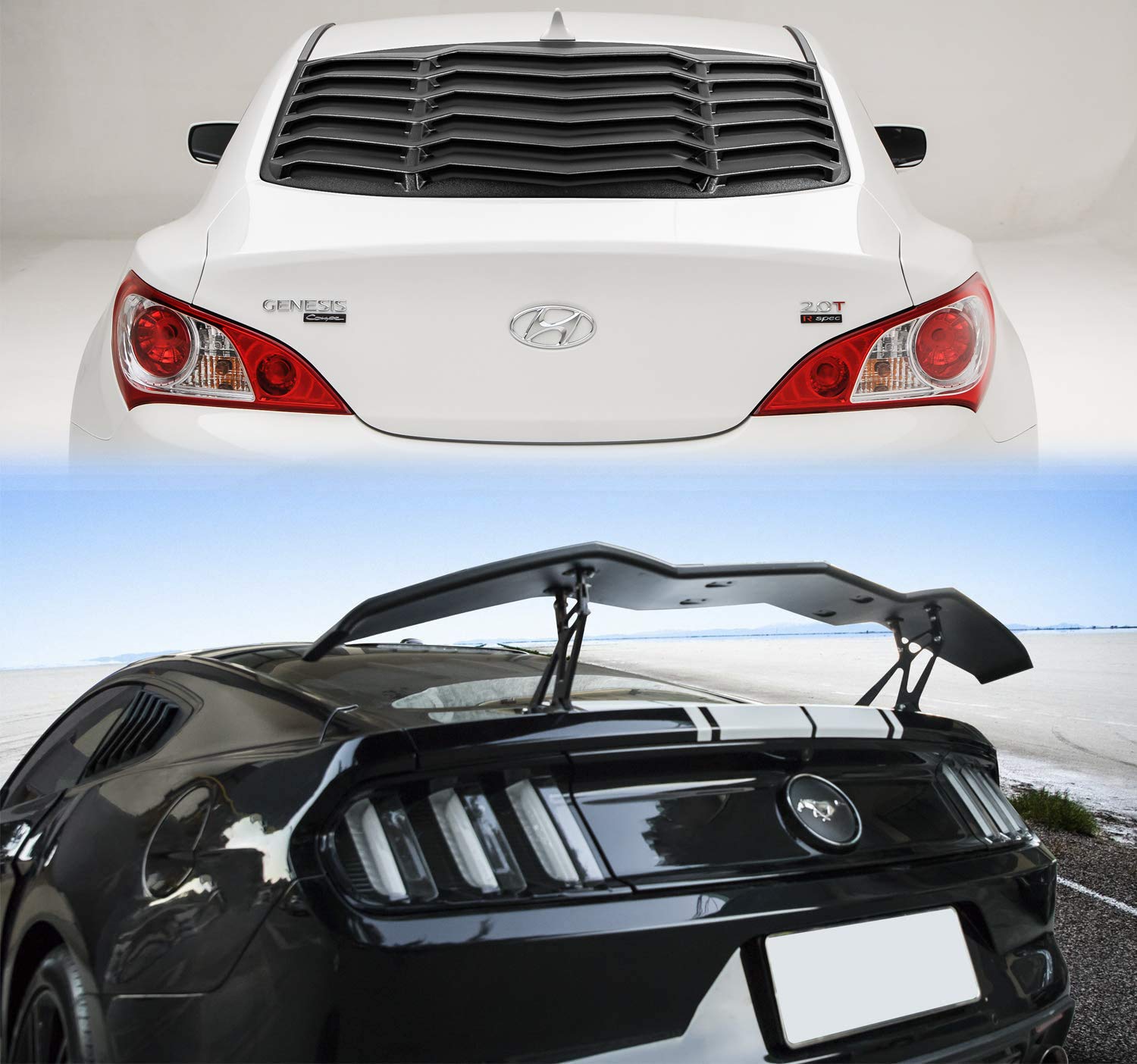 Wing Spoiler & Rear Window Louvers for Hyundai Genesis Coupe 20102016
